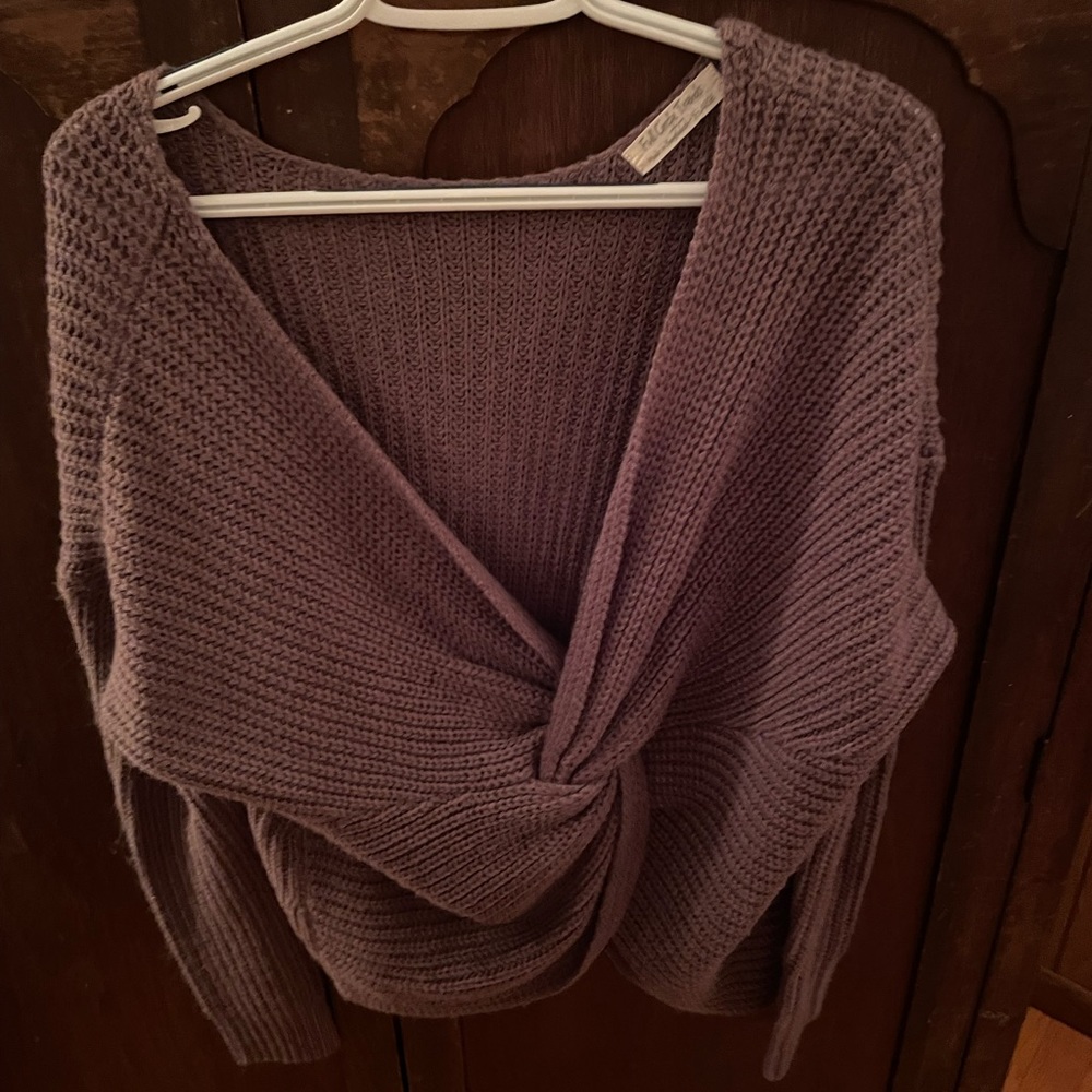 Knot front sweater top
